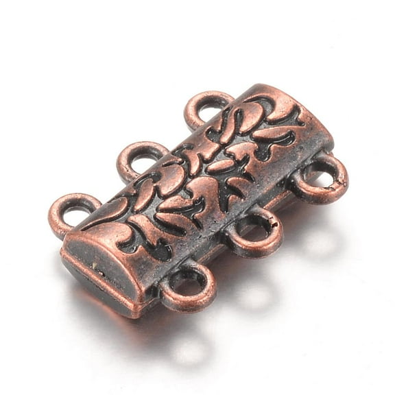 20 Set Alloy Magnetic Clasps with Loops Red Copper 14x19x6mm Hole: 2mm