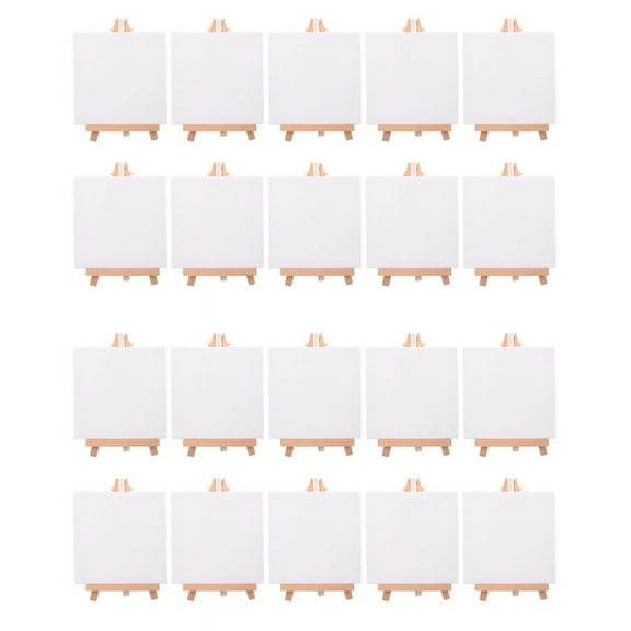 20 Set Artists Mini Canvas Set Painting Craft DIY Drawing Small Table Easel Gift