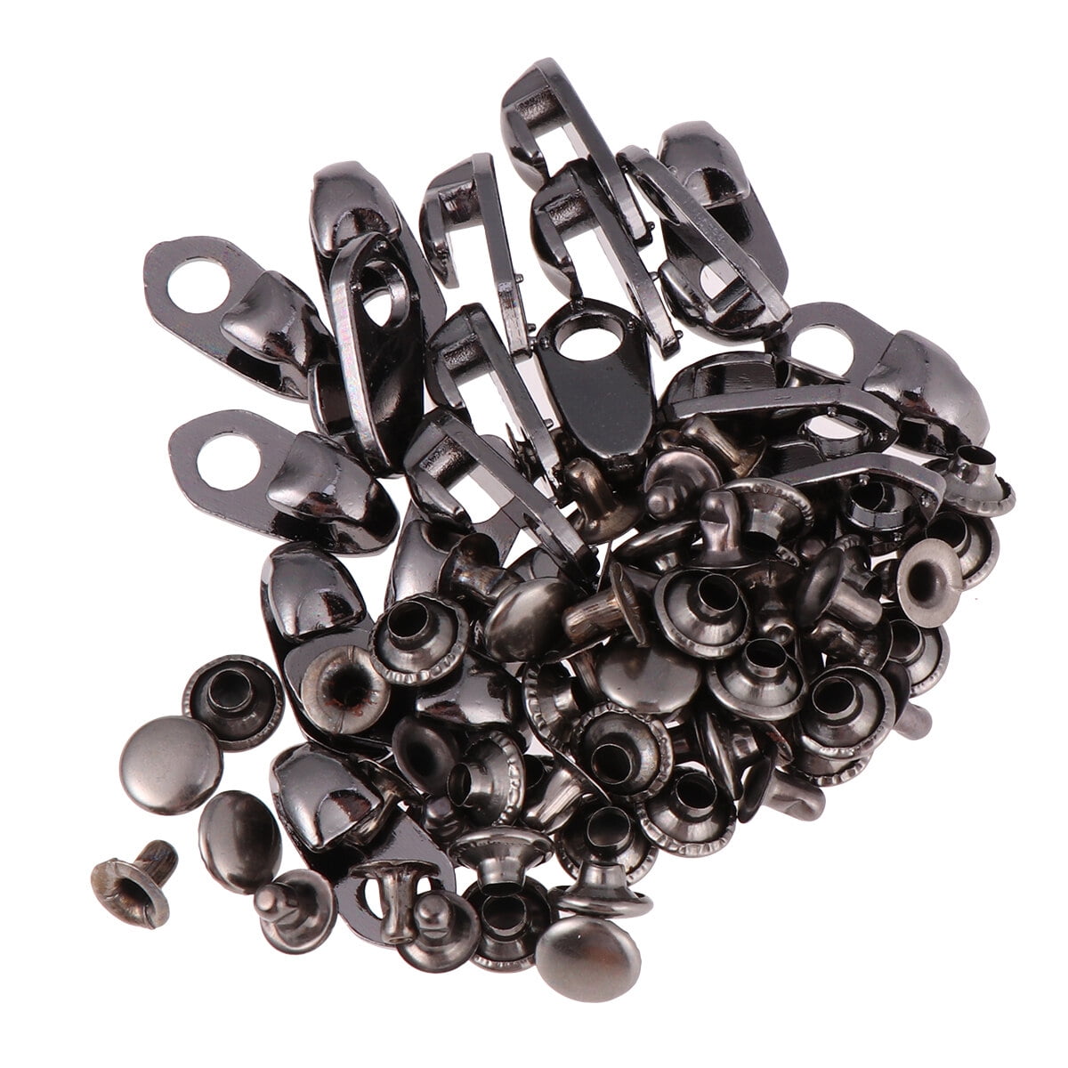 20 Set Black Shoe Laces Button Fastener Metal Eyelets Boot Lace Rivets