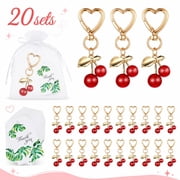 20 Set Cherry Keychain Gift Set, Cherry Party Favors For Party Favors Adults, Cute Keychains Bulk, Bag Charms Bulk, Cherry Accessories, Suitable For Weddings And Birthday Parties