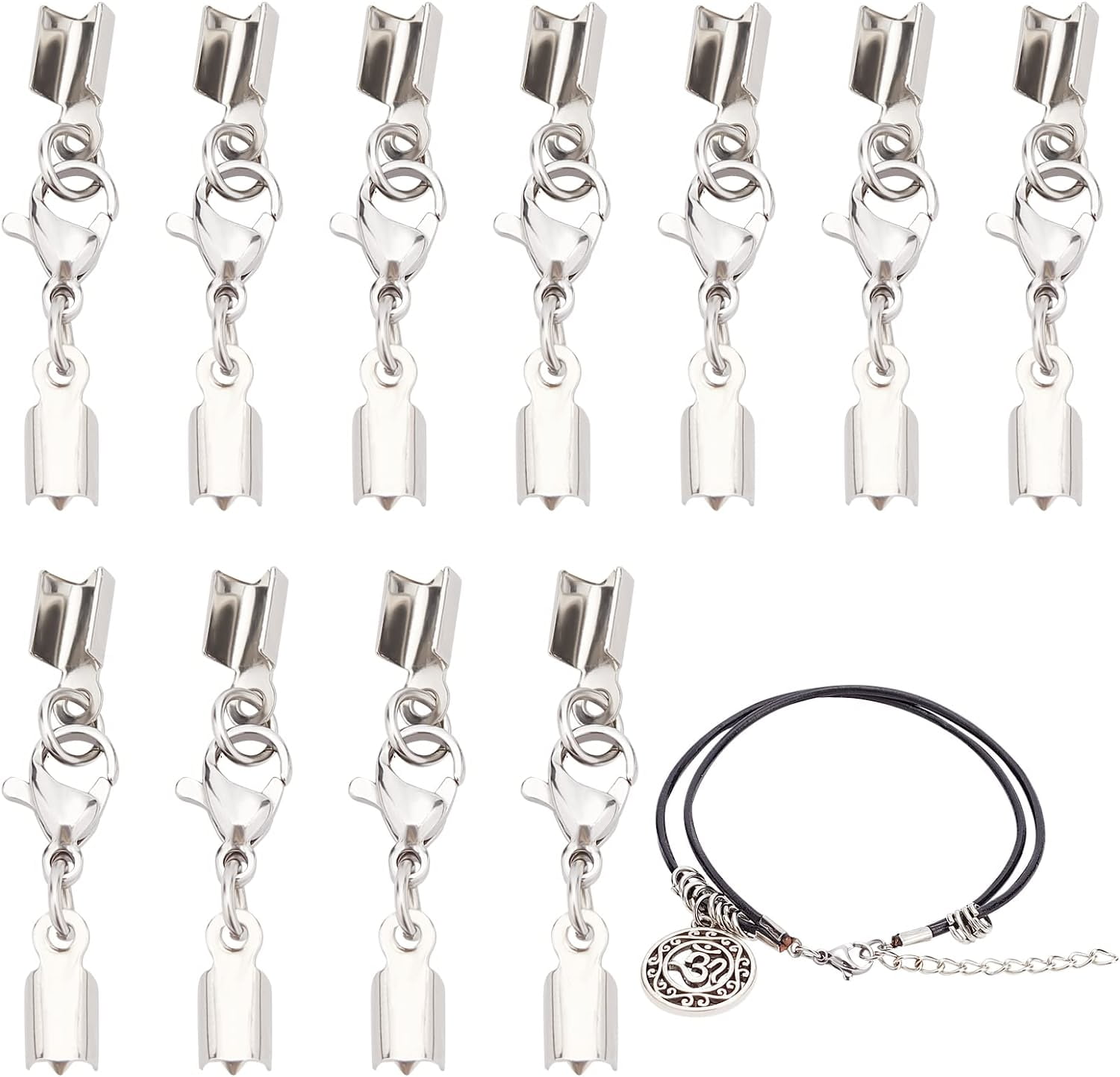 Silver Etched Clasps, Bracelets & Necklaces Jewellery Making 6pcs in Pack E  - Silver | Catch.com.au