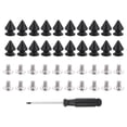 thumbnail image 1 of 20 Set Metal Tree Spikes and Studs 12mm x 8mm Screw Back Leathercraft, Matt Black, 1 of 6