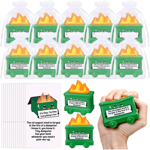 20 Set Mini Dumpster Stress Balls Bulk Back to School Relief Gifts Motivational Inspirational Stress Balls Squeeze Appreciation Gift for Adult Employee Coworkers Staff Volunteer (Strongest)