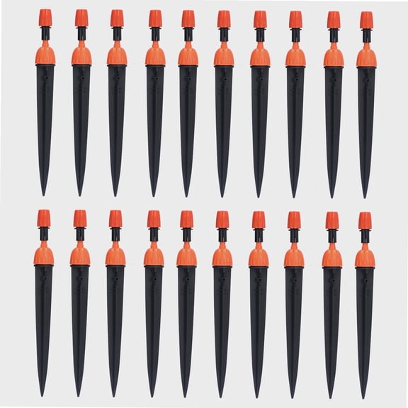 20 Set Multifunctional Spray Dripper,Drip Irrigation System Dripper, Adjustable Irrigation Atomizing Sprinklers Drip Irrigation System[Orange]