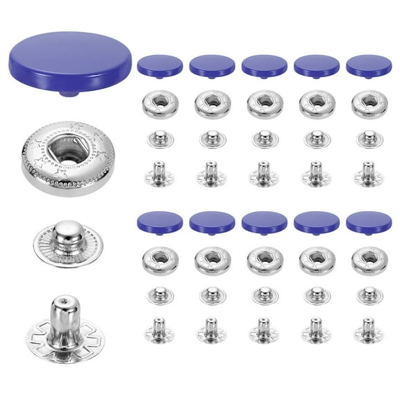 20 Set Snap Fasteners, 17mm #831 Zinc Alloy Press Studs Buttons, Dark Blue