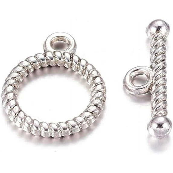 20 Set Tibetan Style Toggle Clasps Lead Free & Cadmium Free & Nickel Free Antique Silver Ring: 13x16mm Bar :6x18mm Hole: 2mm.