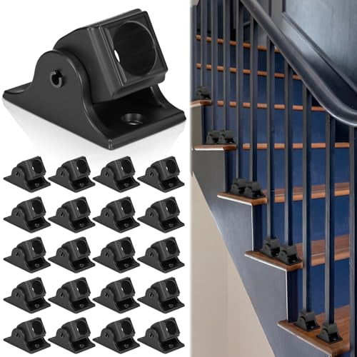 20 Sets 5/8" Round Iron Baluster Swivel Shoes 0-180 Degrees Rotation Staircases Baluster Connectors Hardware Shoes Spindle Railing Indoor Outdoor Handrail, Aluminum Alloy$$Tools & Hardware Other