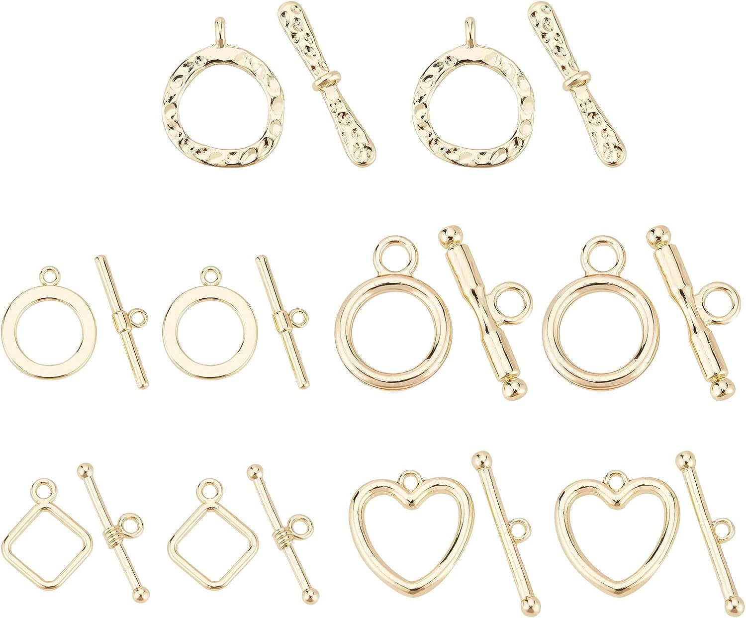 20 Sets Styles Metal Alloy Toggle Clasps Golden IQ Toggle Clasps