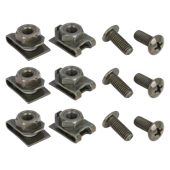 20 Sets 5x12mm U Clip Phillips Screw Assortment Car Clips Fasteners with Screws for Securing Wires and Cables