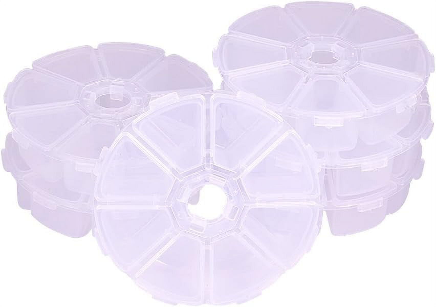 20 Sets 8 Compartments Round Resin Storage Box Bead Organizer Display Containers