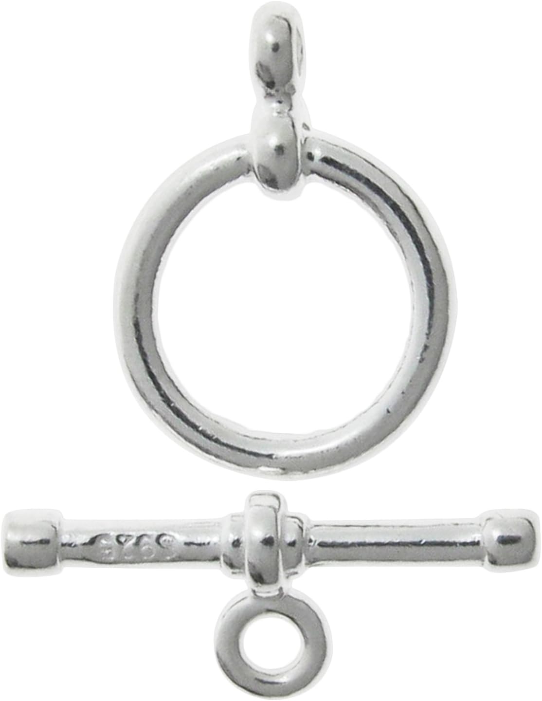 20 Sets 925 Sterling Silver Toggle Clasp 13.5mm for Bracelets/Necklaces ...
