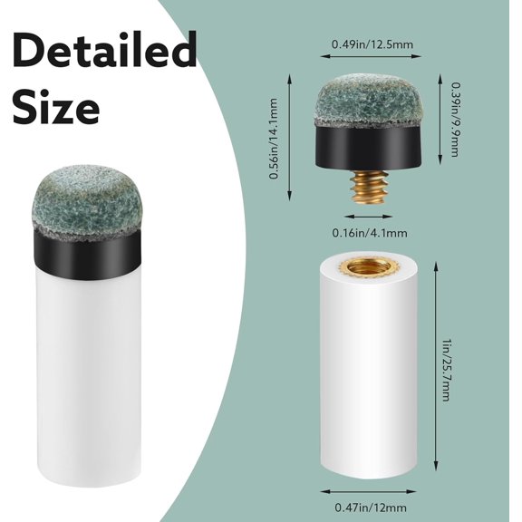 20 Sets Billiard Cues Tips Replacement Kit with White Pool Cue Stick Ferrules, Screw On Pool Cue Tips Pool Stick Tips, 12mm(Blue)$$Sport & Recreation Other