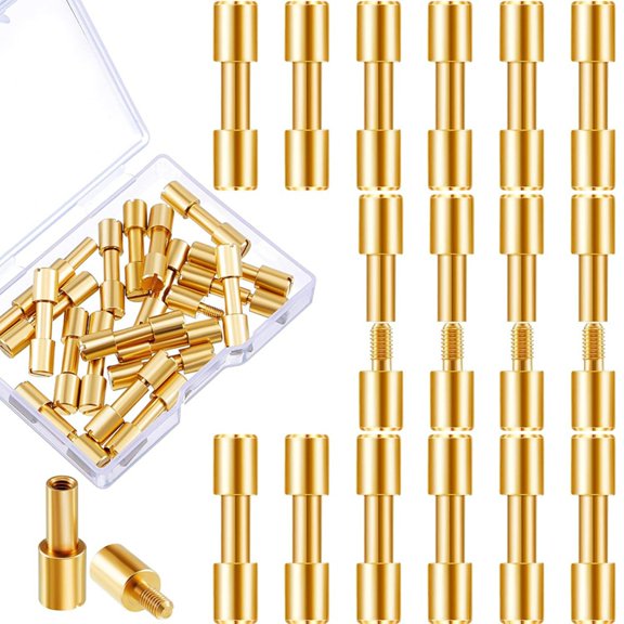 20 Sets Brass Bracket Bolt Fasteners Tool Head Diameter 6 mm Handle Pins Hardware Screws Making Supplies Blind Rivets