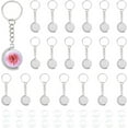 thumbnail image 1 of 20 Sets Cabochon Keychain Kit Silver Double-Sided Bezel Pendant Trays Blanks 8.4cm Alloy Keychains with 40Pcs Glass Cabochons for DIY Craft Jewelry Making diy, 1 of 9