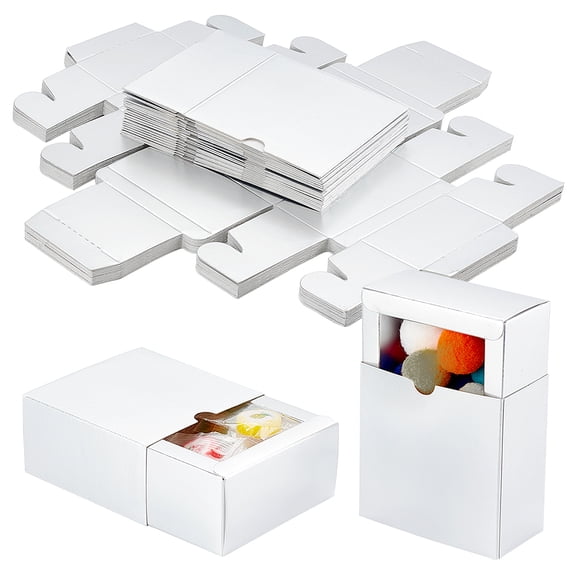 20 Sets Cardboard Drawer Boxes Kraft Paper Drawer Box Favors Gift Package Boxes for Soap Candles Candy Christmas Valentine's Day Gift Wedding Party Favors Silver 3.1x3.1x1.5"