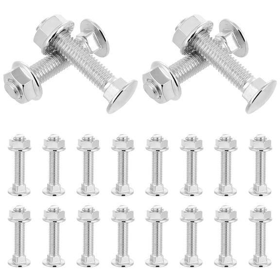20 Sets Carriage Bolt Kit with Carbon Steel Bolts and Nuts Round Neck Screw for Truck Bed Mounting Hardware