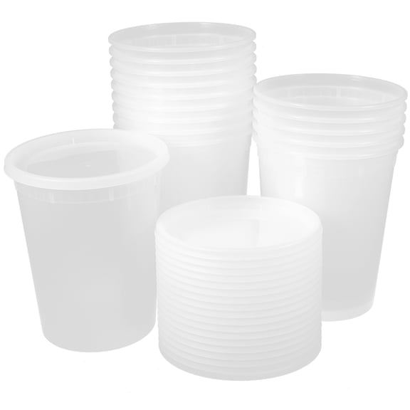 Worgeous Transparent PP Soup Bowl with Lid for Storage Perfect for Takeout Safe and Lightweight 20 Sets