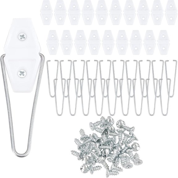 20 Sets Easel Back Stainless Steel Picture Frame Easel Back with Rhombus Base Photo Frame Back Stand Craft Frame Easel Back with 40 Pcs Screws for DIY Photo Picture Frames for DIY