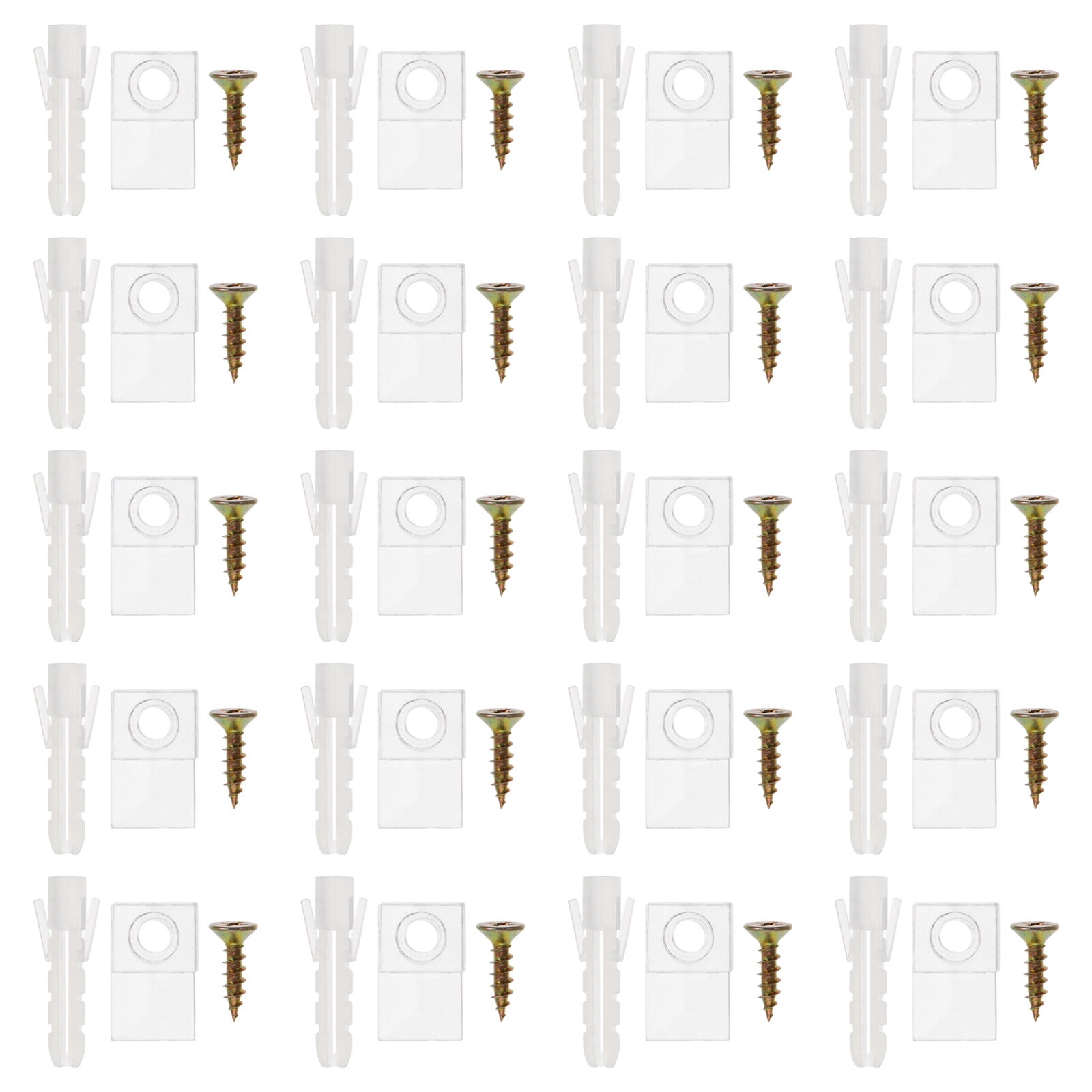 20 Sets Glass Mirror Clamps Plastic Mirror Holders Multipurpose Fixing