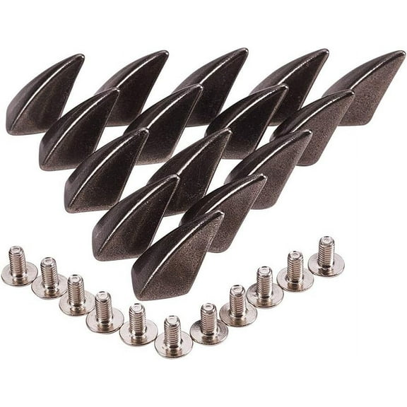 20 Sets Gunmetal Shark Fin Shape Spike Cone Studs Screw Rivet Metal Rivet Spikes Screw Back