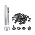 thumbnail image 1 of 20 Sets Leather Rivets Dim Gray 10mm Double Cap Brass Rivet Studs with Setting Tools, 1 of 5