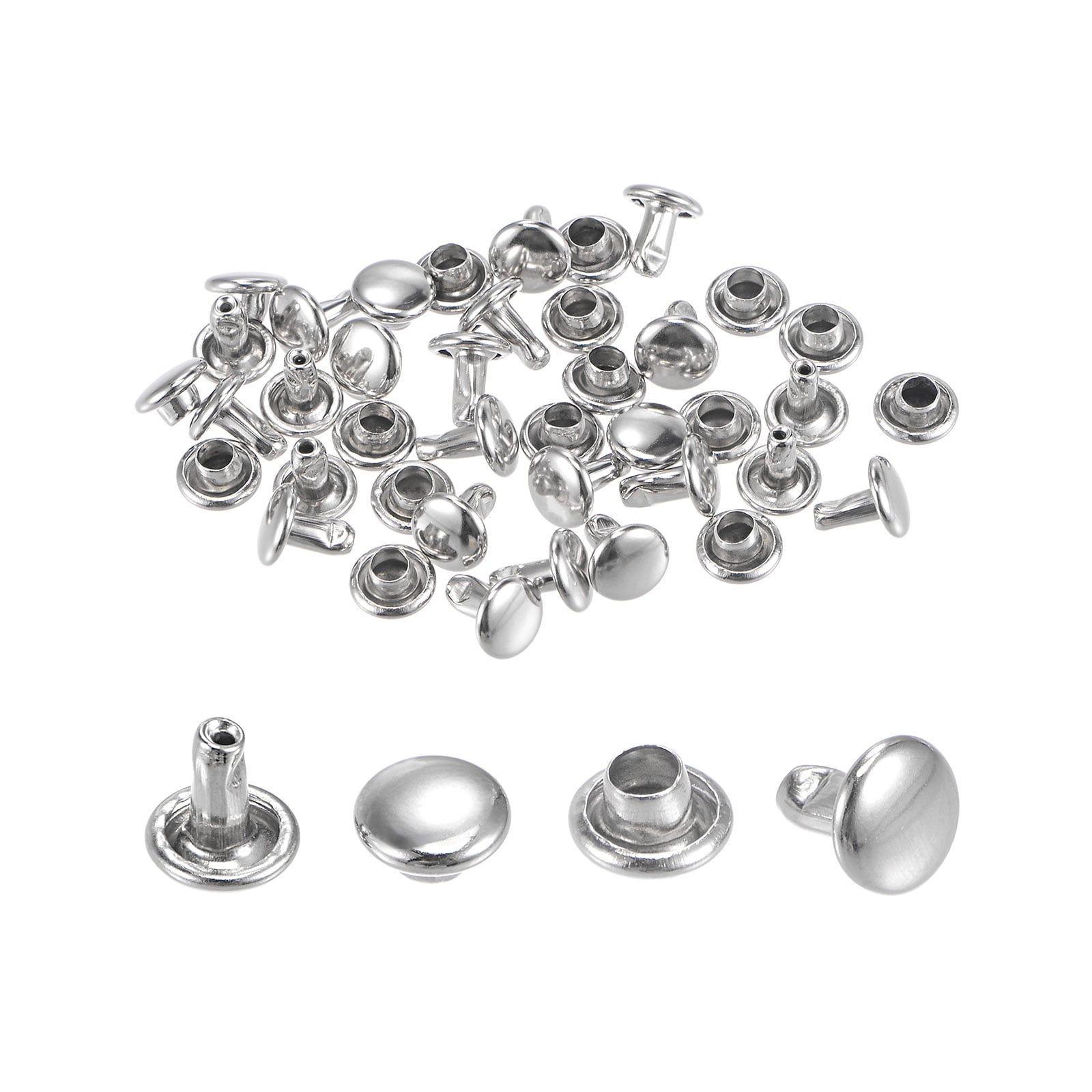 Silver Rivets for Leather - 50ct 6mm Silver Cap Rivet Studs - Fast Shi –  usawholesalesupplycc