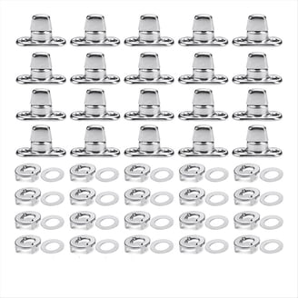 10-Pack DOT Common Sense Twist Lock Fasteners - 2 Screw Turn Button Double Stud 8mm