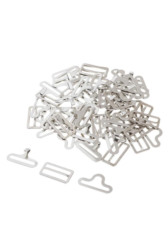 20 Sets Metal Adjustable Bow Tie Hardware Clip Set for Necktie Strap -