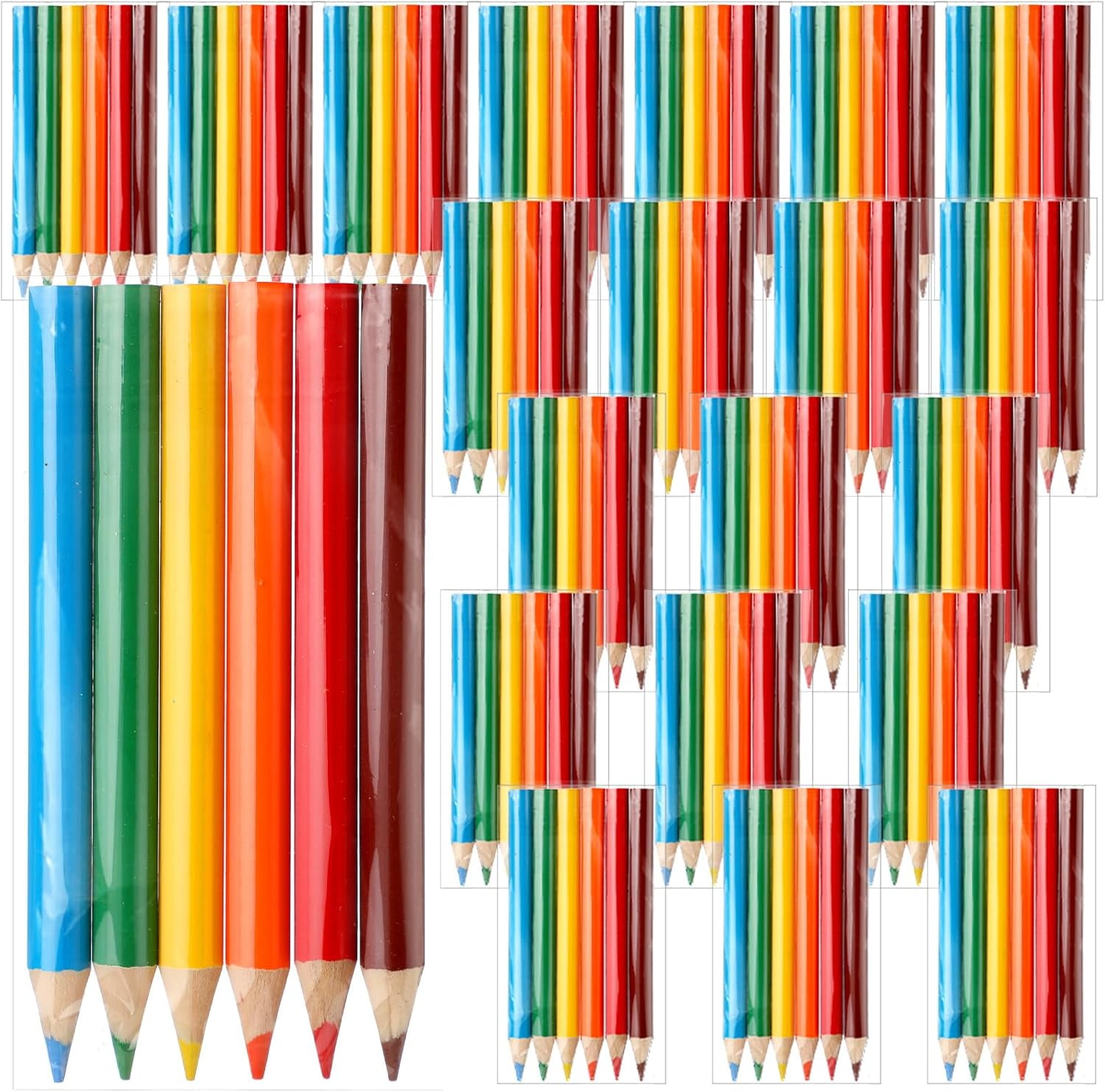 20 Sets Mini Colored Pencils 3.5 Inch Portable Short Color Pencil Bulk ...