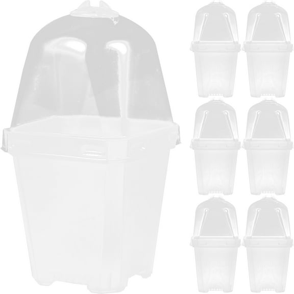 ifundom Transparent PP Plant Containers with Clear Lids, 20 Sets - Reusable Garden Pots for and Herbs
