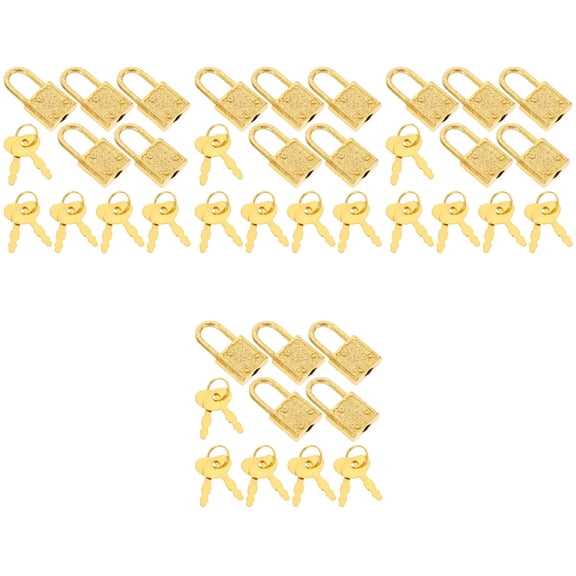 20 Sets Padlock Latch Door Hasp Latch Lock Small Locks Keys for Cabinet Hardware