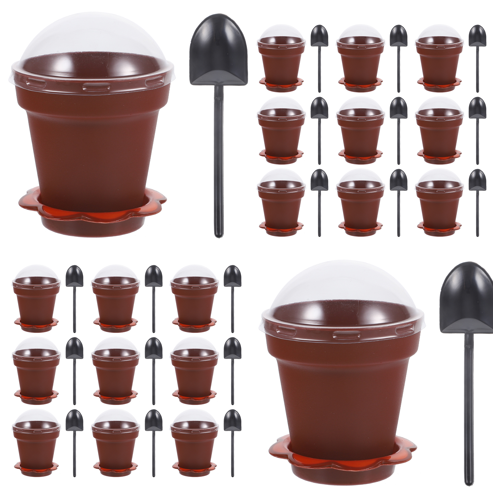 20 Sets Plant Pots Planting Flowerpot Pudding Cup Nursery Plastic