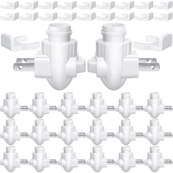 20 Sets Plug In Night Light Module with Shade Mounting Clip and Rotating Base White Bestseling