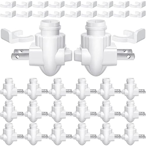 20 Sets Plug in Night Light Module Night Light Base with Shade Mounting Clip Plastic Lights Rotating Base for Making Your Own Decorative (White)