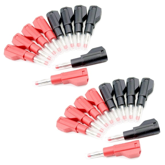 20 Sets Retractable Sheath 4mm Banana Plug Connectors Stackable Wire Solder Multimeter Test Leads Ends Plugs Adapter,10 x Red Banana Plug Connectors 10 x Black Banana Plug Connectors,Red & Black