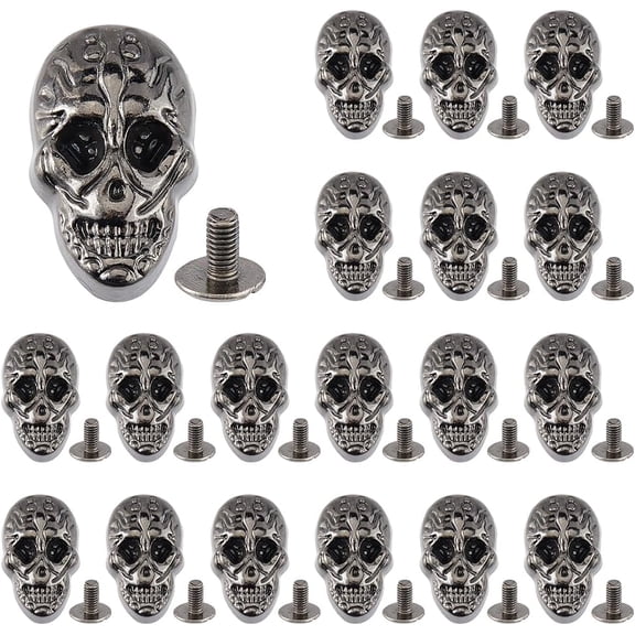 20 Sets Screw Back Rivet Rivet Stud Metal Rivets Screw Rivets Leather Crafting Gunmetal Punk Head Decor for Bag Hat Shoe Jacket Jeans Belt MotorcycleGunmetal