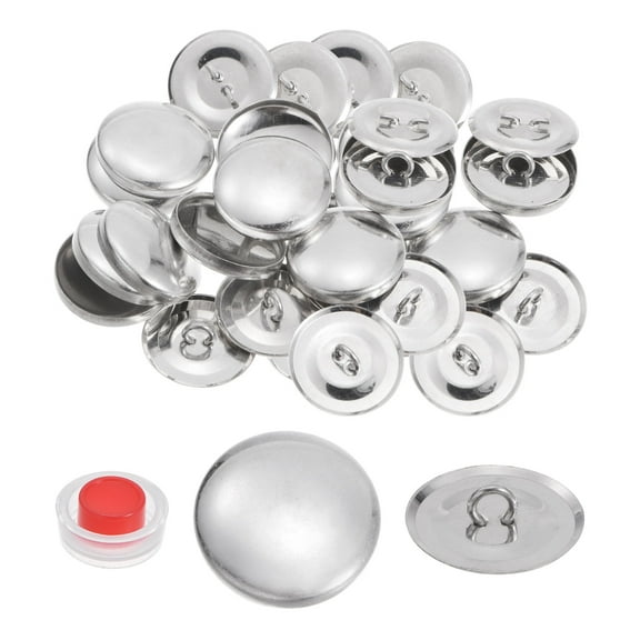 20 Sets Self Cover Button Kit 23mm Metal Aluminum Button with 2 Tools