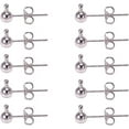 thumbnail image 1 of 20 Sets Silver Color Brass Post Earring Components Jewelry Findings (16x4mm), 1 of 8