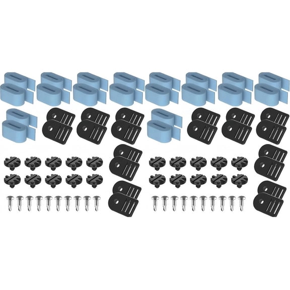 20 Sets Universal Swim Pool Solar Cover Straps, Extended Pool Solar Cover Reel Straps, Straps Reel Attachment Kit for Above Ground Rectangular Round Pools, Easy DIY Installation, 20 Sets