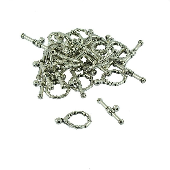 20 Sets Wire Wrapped Round Tibetan Toggle Clasp Connector Beads Jewelry Making