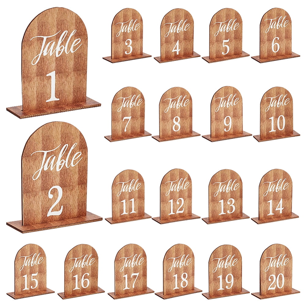 Sign Decor Set 20 Sets Wooden Number Table Signs with Stands Self Stand Wedding ...