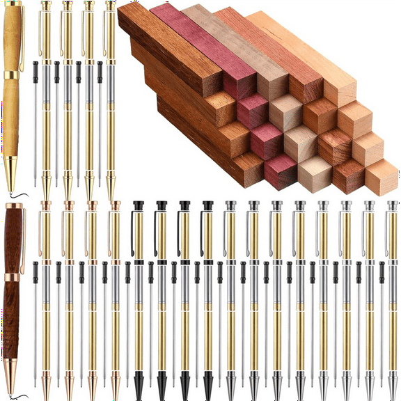 20 Sets Woodturning Pen Kits Project Supplies Including 7mm Slimline for Lathe Turning Package DIY Crafts