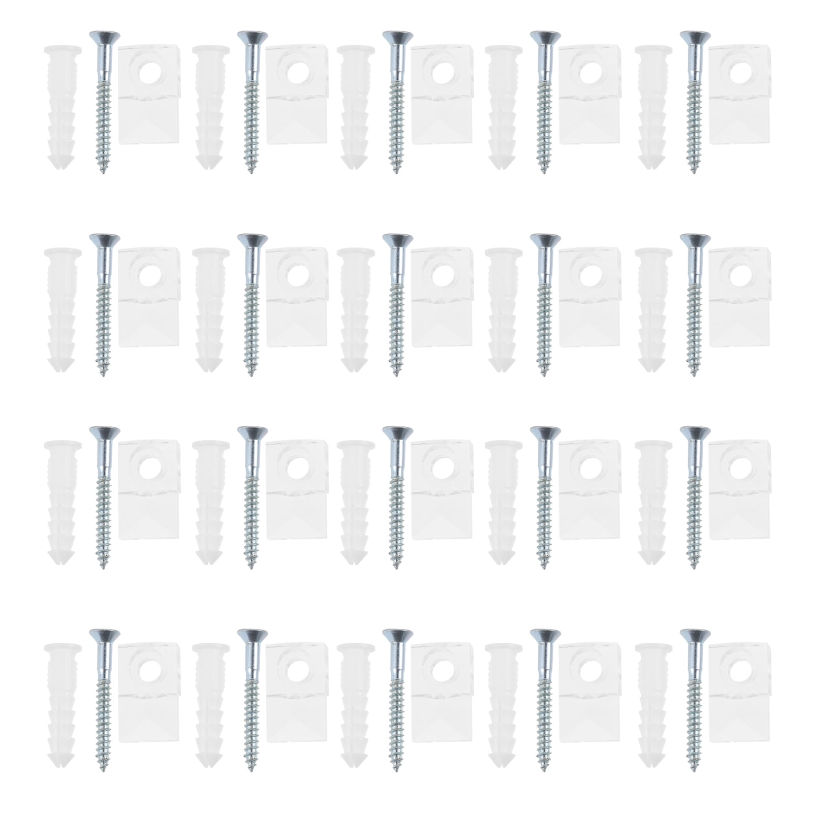 20 Sets of Mirror Fixing Clips Easily Installation Fastener Attaching Clamp