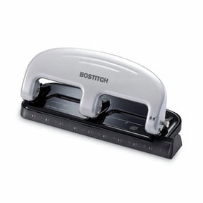 "20-Sheet Ez Squeeze Three-Hole Punch, 9/32"" Holes, Black/silver | Bundle of 2 Each"