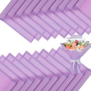 20 Sheet Flower Wrapping Paper - Waterproof Floral Bouquet Wrapping Paper, Florist Supplies Packaging Paper for Wedding Birthday Gift DIY Translucent Lilac Purple