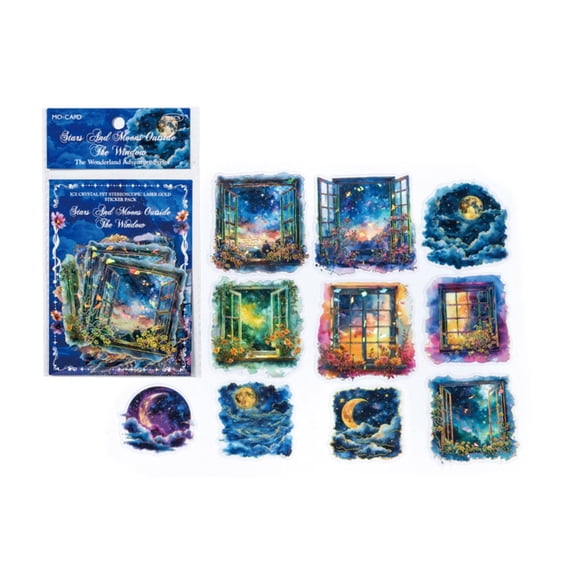 20 Sheet Mystical Adventure PET Sticker Glittering Holographics For Stationery Decoration Art Projects