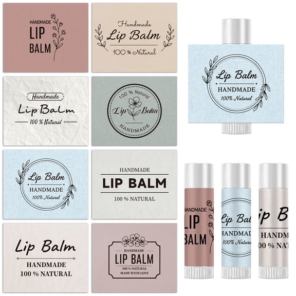 20 Sheet Picture Stickers for Lip Balm DIY Paper Stickers Labels Word 54x44mm