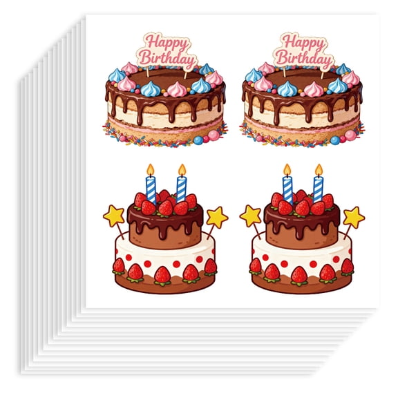 20 Sheet Self-Adhesive Paper Decorative Stickers for Party Decorative Presents Sealing Cake 90x90mm