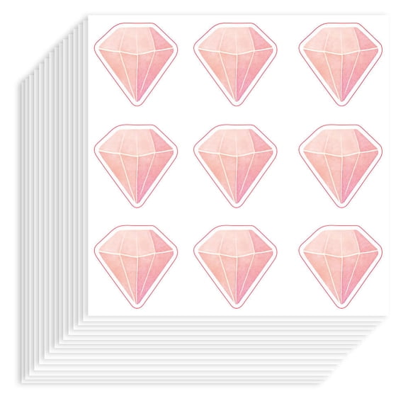 20 Sheet Self-Adhesive Paper Decorative Stickers for Party Decorative Presents Sealing Diamond 90x90mm Stickers: 25mm 9pcs/sheet