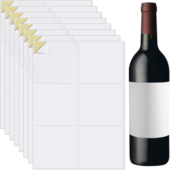 20 Sheet Self-Adhesive Sticker Paper 4.13x3.94Inch White Blank Wine Label Inkjet Printable Stickers for Laser Printer (Glossy) White